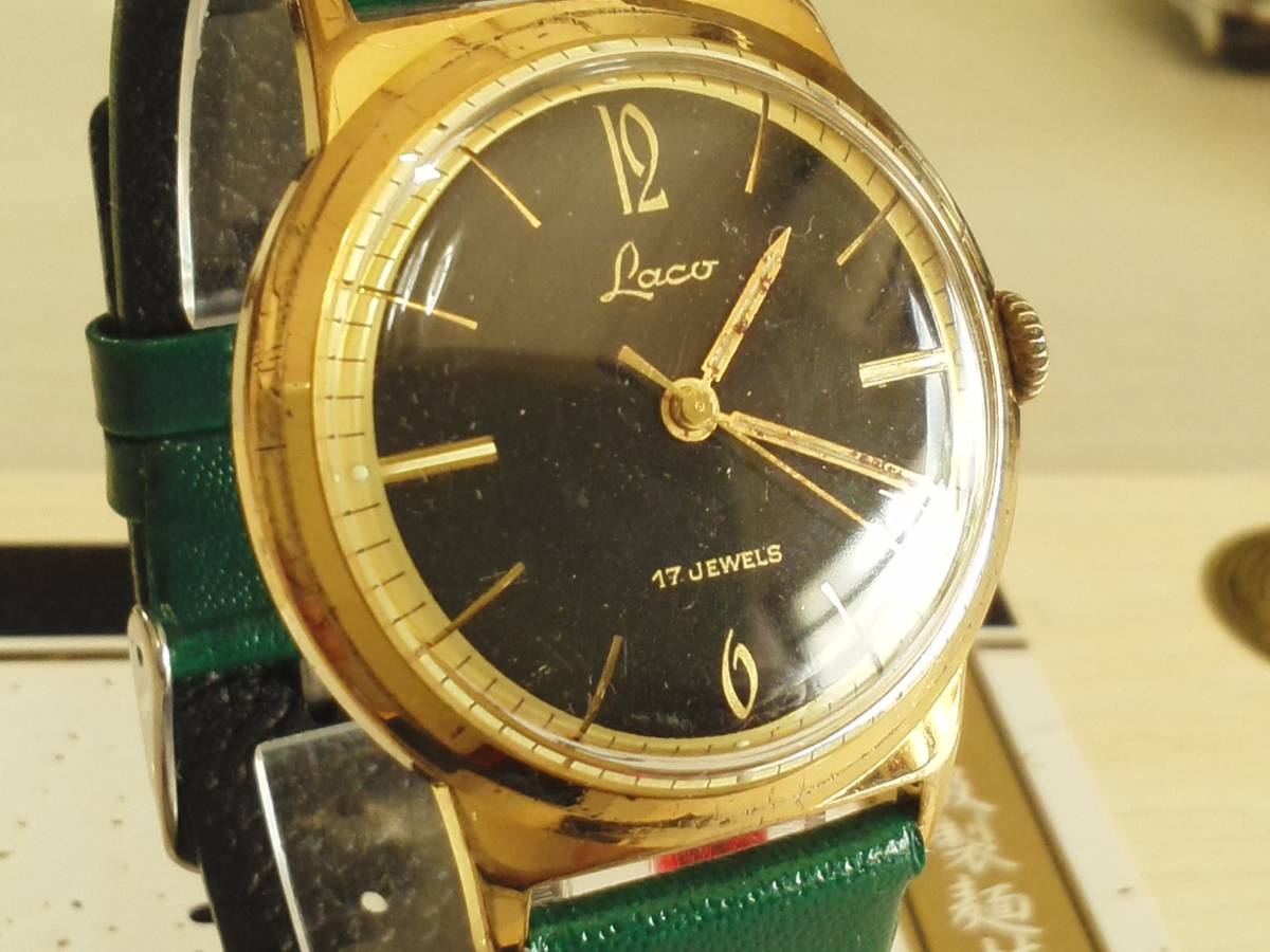 1960年代 swiss LACO cal. NO参照 3点マーク。 非常にいい味があります。