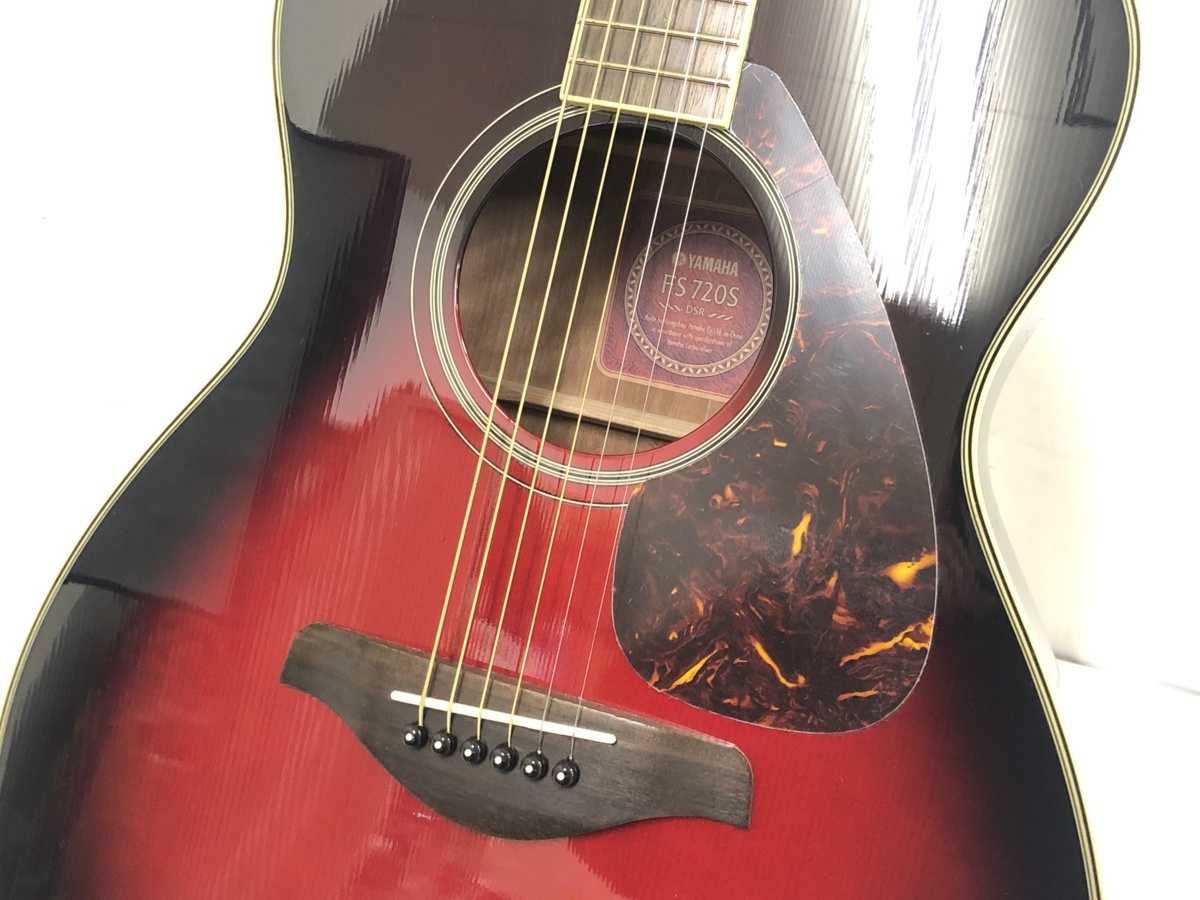 極美品 YAMAHA ヤマハ FS720S アコースティックギター レッド×ブラック 