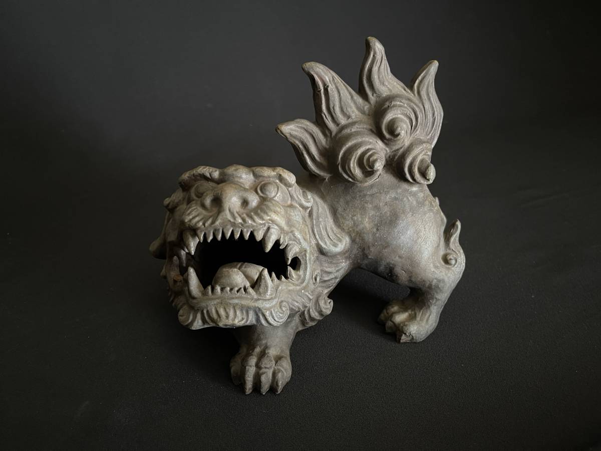 爆買い，新作登場】 備前焼 獅子 唐獅子 細密細工 在銘 陶印 古玩 