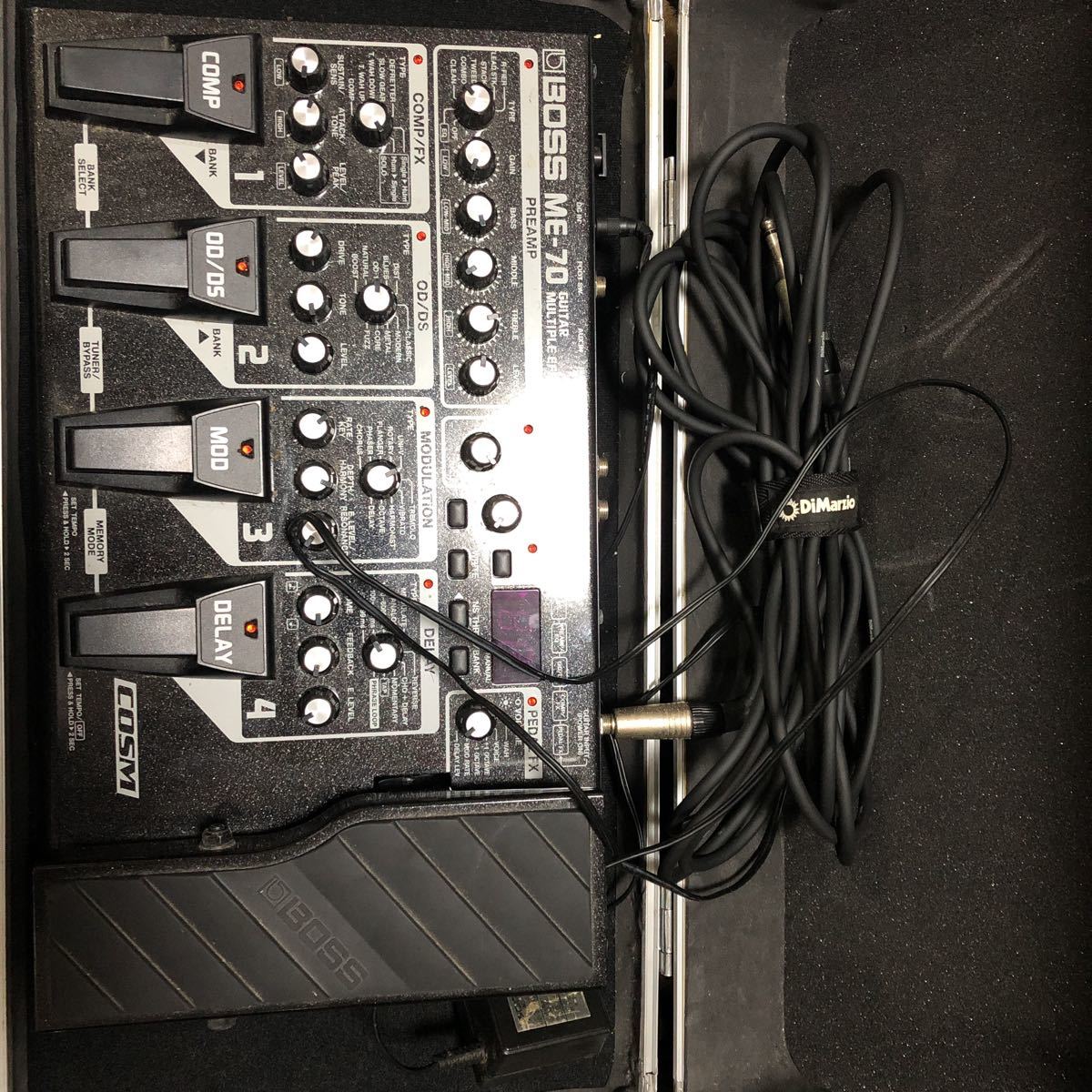 BOSS ME-70 ギターエフェクター※ジャンク品 ACアダプターケース付き BOSS ME-70 ギター用マルチエフェクター シールドDiMarzio5m、AC