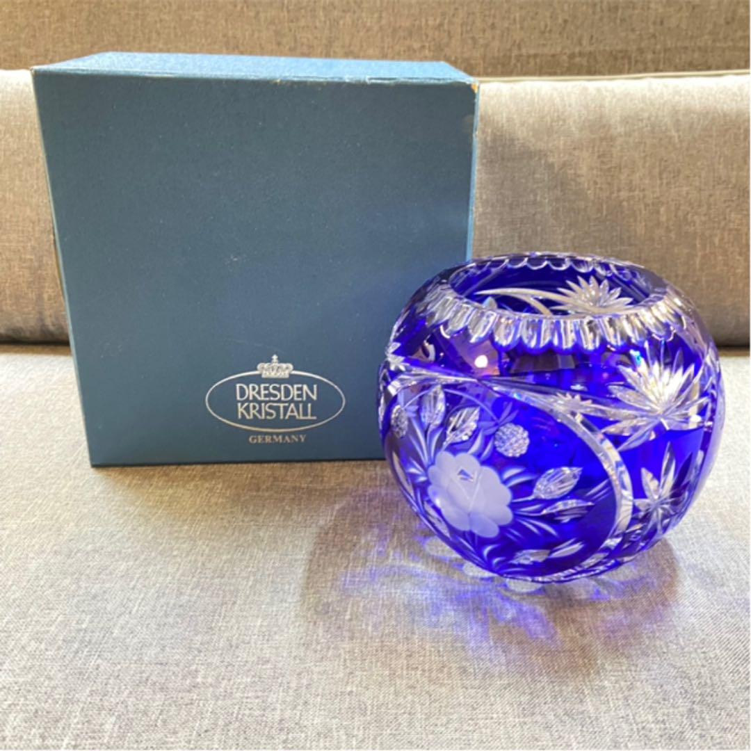 n4214) DRESDEN KRISTALL ドレスデンクリスタル 花瓶 切子 KRISTALL