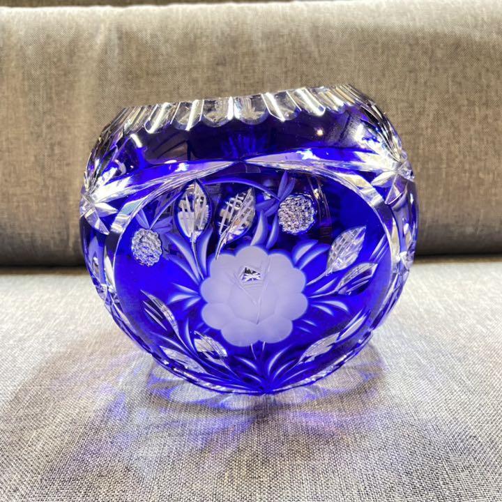 n4214) DRESDEN KRISTALL ドレスデンクリスタル 花瓶 切子 KRISTALL