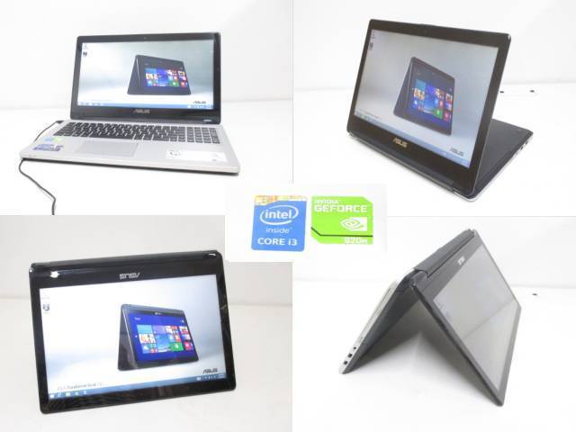 S9525S 回転するタッチ液晶搭載 ASUS TP550L ゲーミングPC NVIDIA GeForce リカバリ済 WIN8 COREｉ3 英字キーボード 現状品