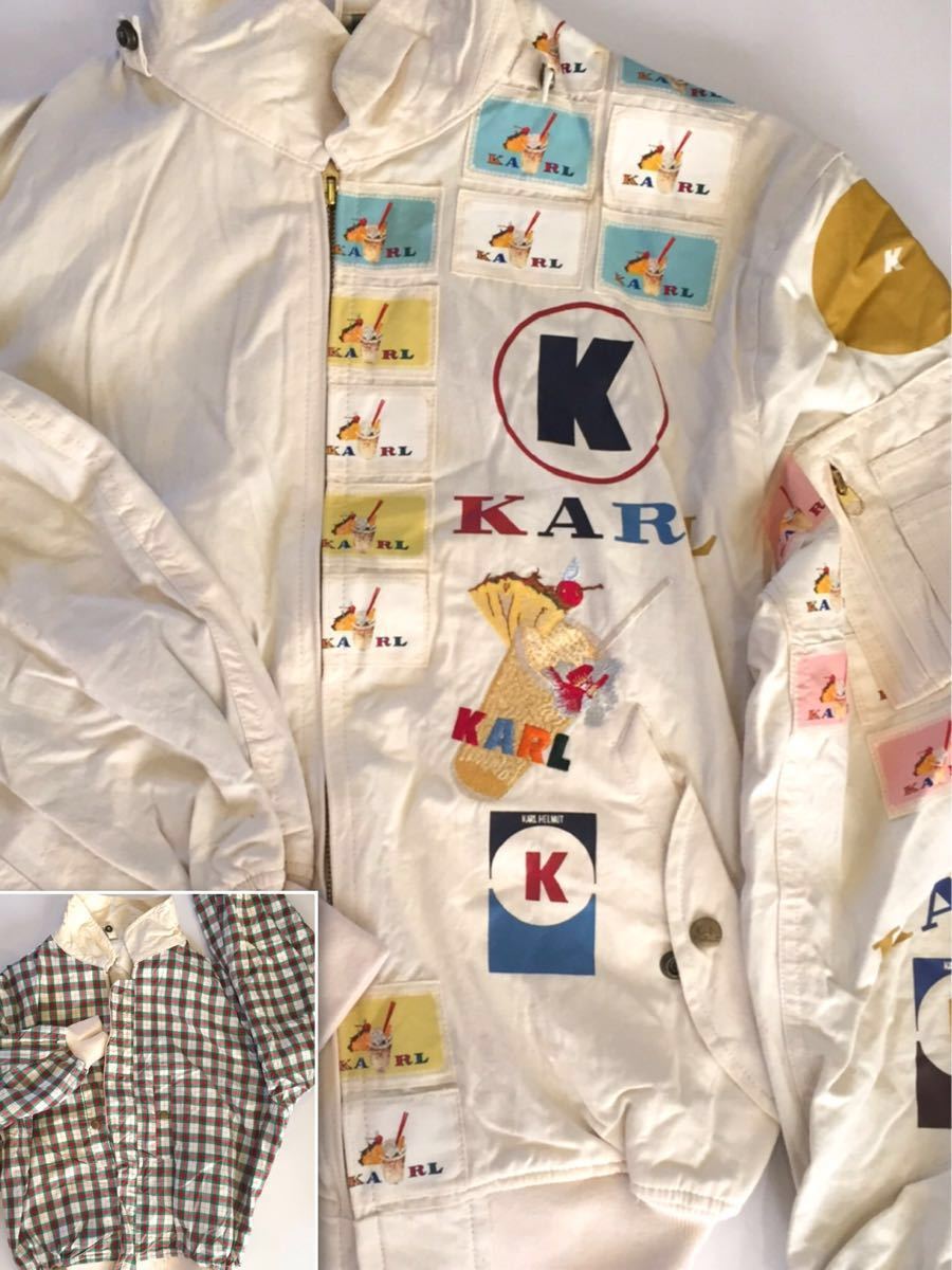 レディース 90s Karl Helmut ワッペンロゴブルゾン ジャンパー チェック