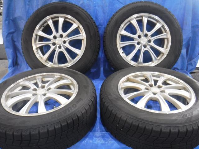 【宮城 塩釜発】中古 タイヤ・社外ホイールセット 4本 アルミ メーカー不明 225/60R17 10本スポーク ※個人住所宛発送不可