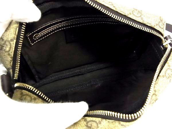 1円 ■美品■ GUCCI グッチ PVC×レザー ショルダーバッグ 肩掛け 斜め掛け レディース ベージュ系×ダークブラウン系 T6392Bh グッチ GUCCI PVC 1円～良品 233268・525040 GGプラス