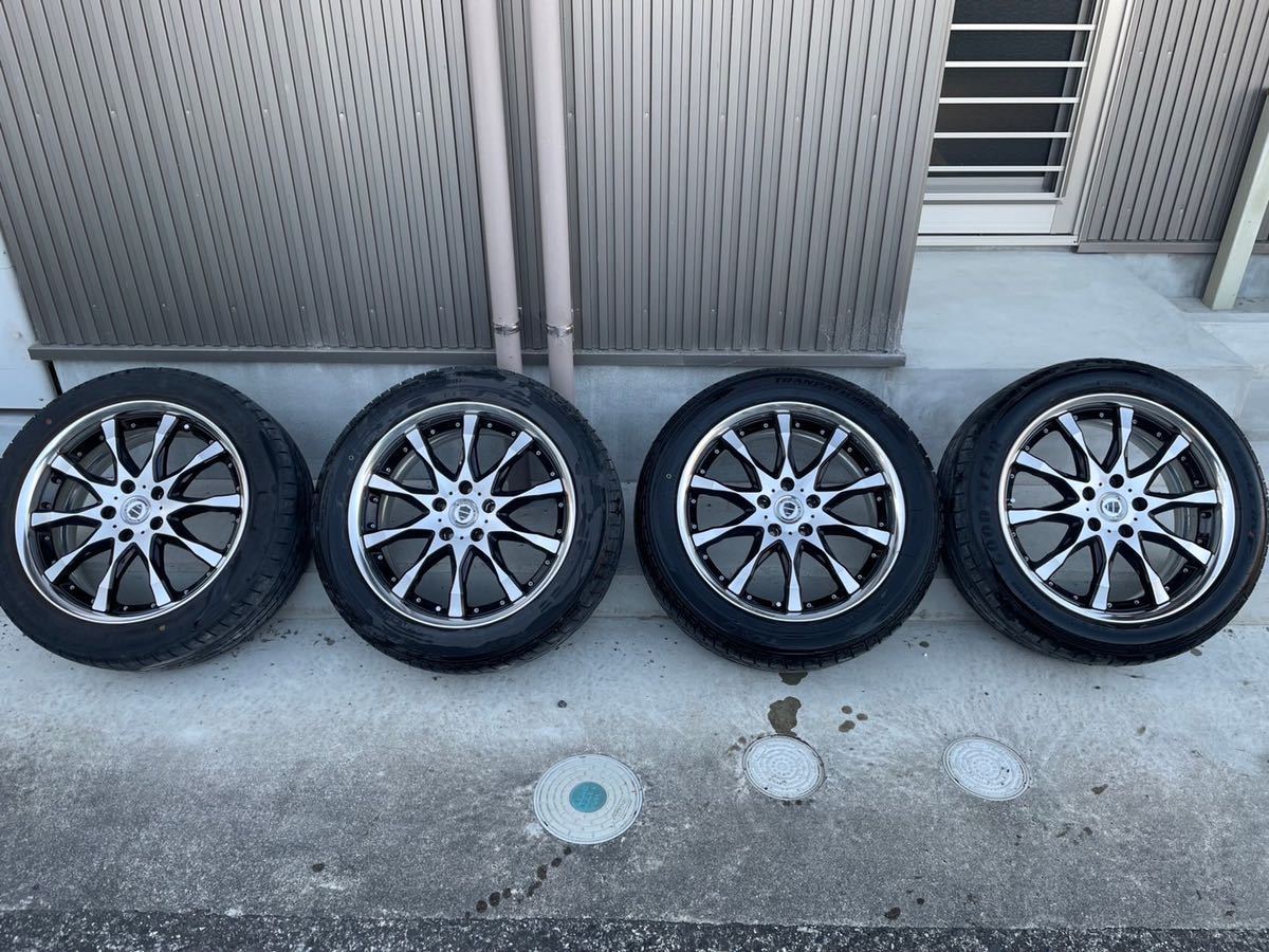 WORK ワーク シュバート 18インチ 7.5J +40 PCD 114.3 5H ホイール 4本 ブラポリ ブラックリム エスティマ ノア ヴォクシー アルファード