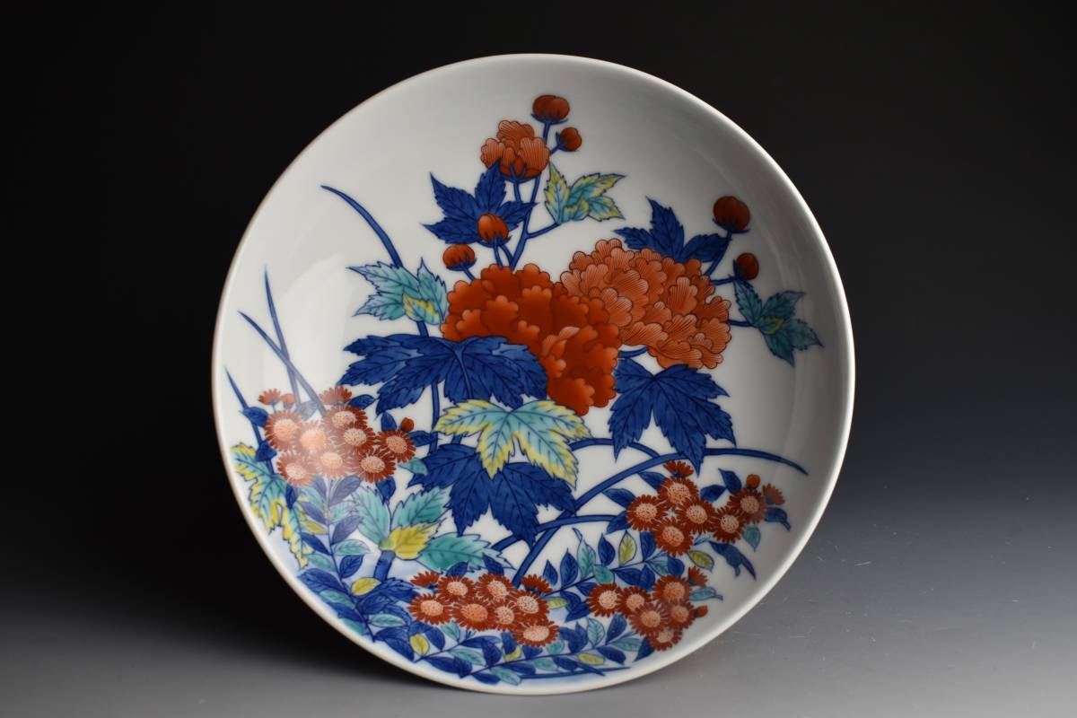 □匠□古伊万里 金彩色絵 花鳥文 飾皿 5客 13cm 無傷完品 江戸期