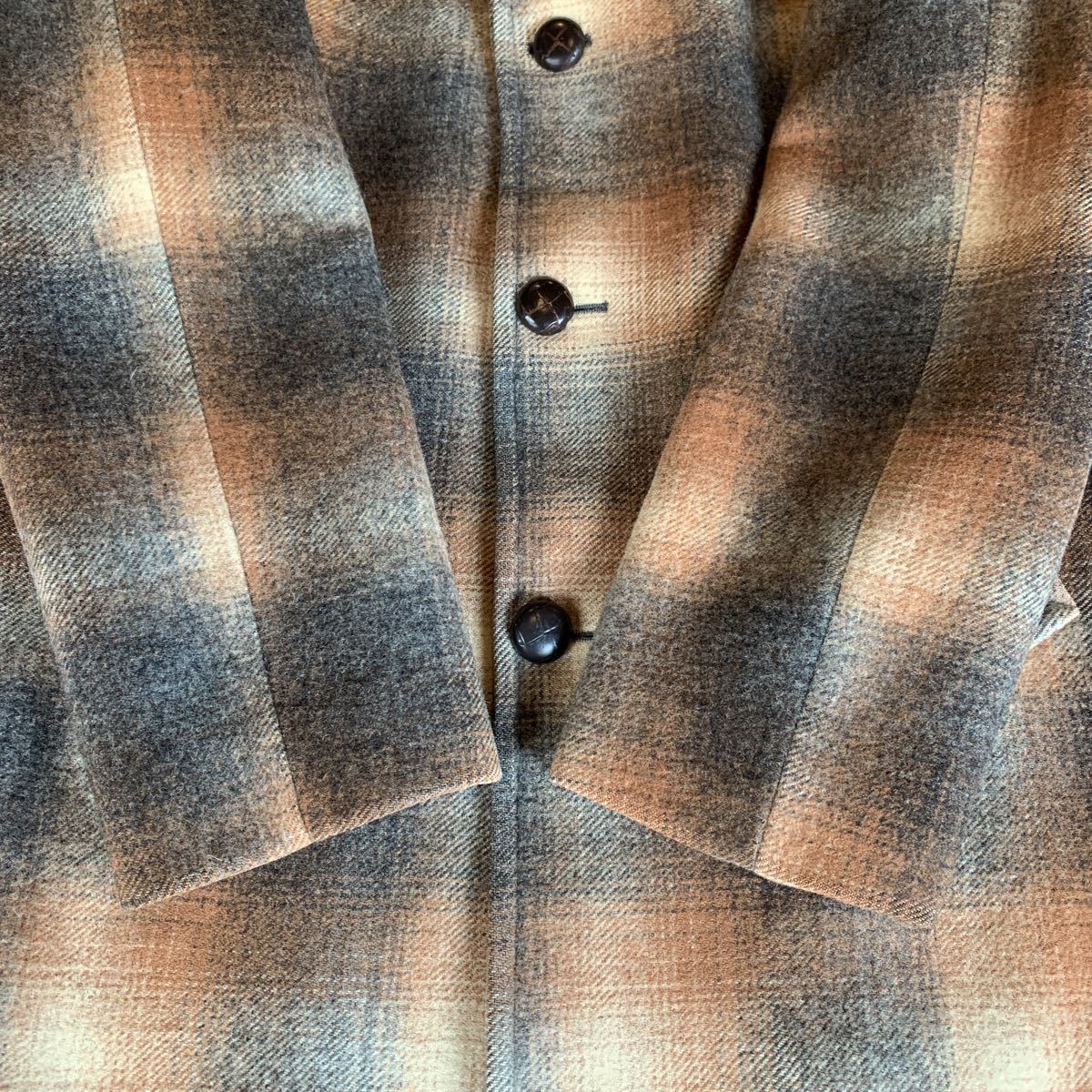 60s PENDLETON OMBRE CHECK WOOL COAT ヴィンテージ ビンテージ ペン 