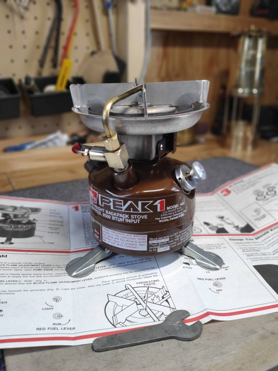 Coleman peak1 80年10月製 400 コールマン ピーク1 400 前期ラベル 茶