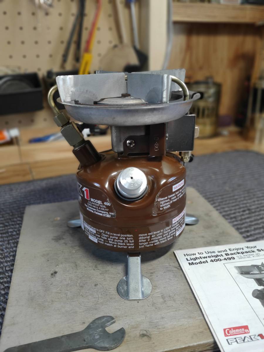 Coleman peak1 80年10月製 400 コールマン ピーク1 400 前期ラベル 茶