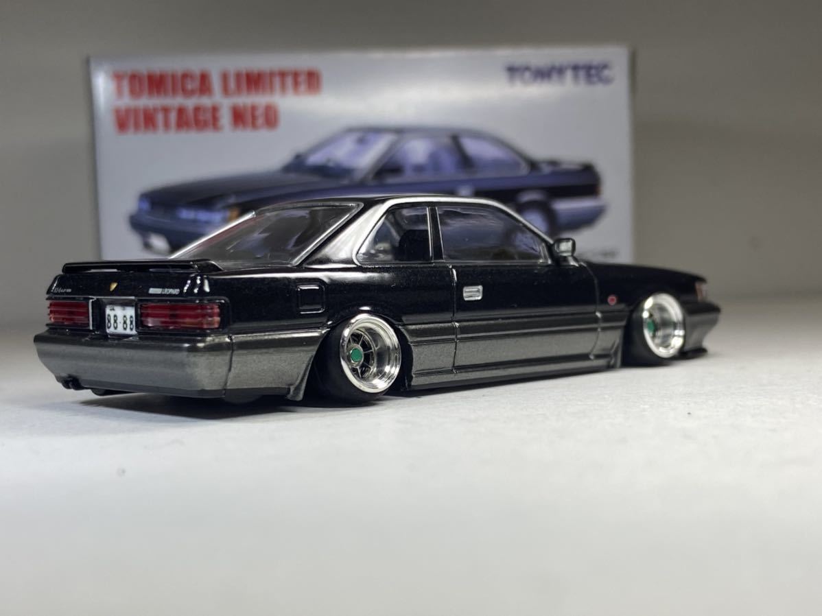 1/64 改 ニッサン レパード 車高短 深リムホイール ハヤシ CR 街道