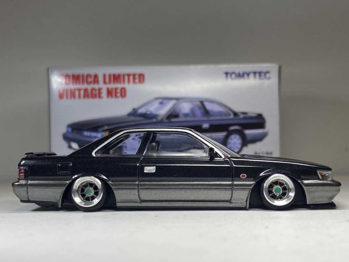 1/64 改 ニッサン レパード 車高短 深リムホイール ハヤシ CR 街道