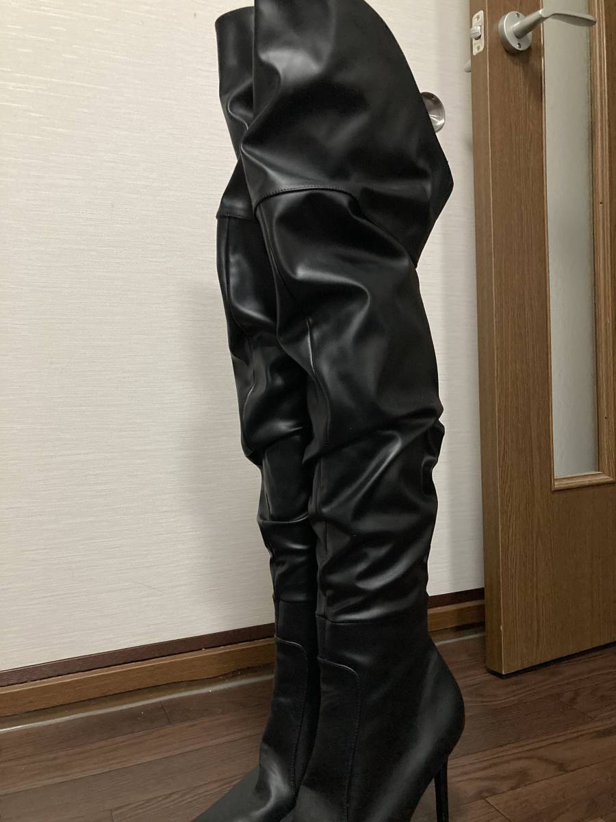 Pleaser ニーハイ サイハイブーツ くしゅくしゅ ブラック黒 11 大きいサイズ Classique 3011 ニーハイブーツ 売買されたオークション情報 Yahooの商品情報をアーカイブ公開 オークファン Aucfan Com