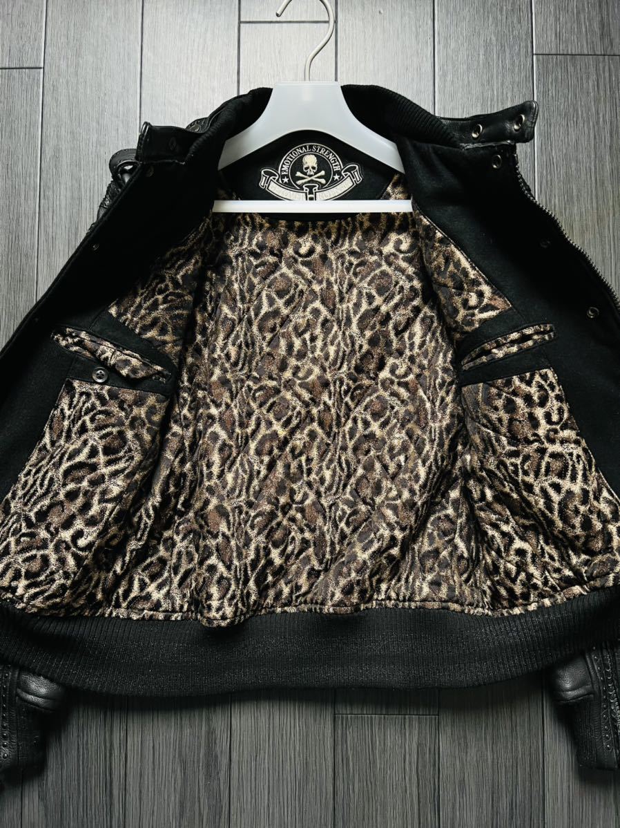 Roen クロコダイル柄 Roenレザー切り替え／ミリタリージャケット