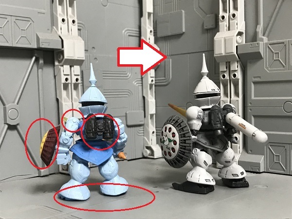 ガンダムコンバージ シン・マツナガ専用ギャン 改造リペイント塗装済み 