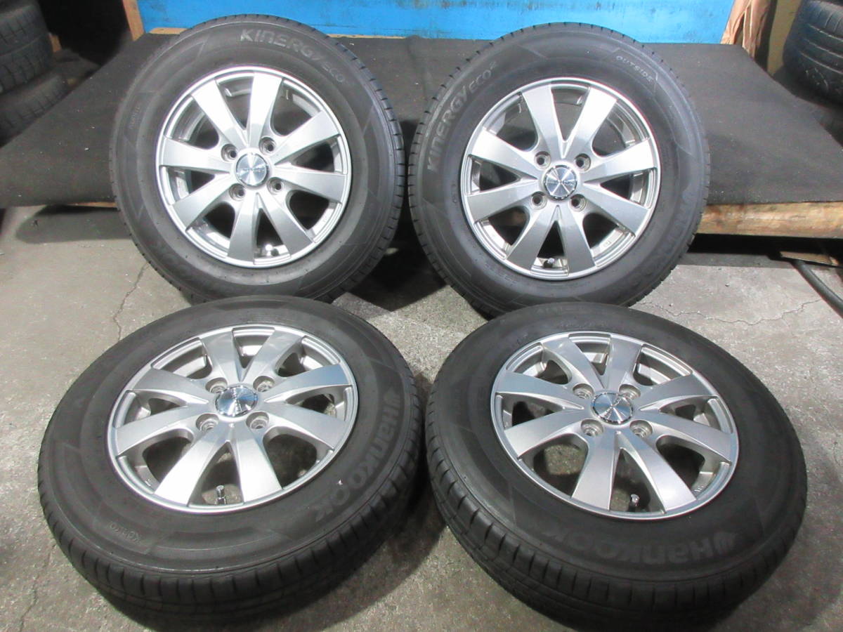 HANKOOK KINERGY ECO2 145/80R13 4本 №8278 室内保管 夏タイヤ 13×4.00B 43 4H100 タント アルト スペーシア モコ MRワゴン ミラ 等