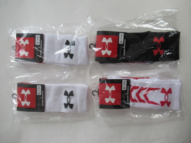 本物保証，HOT 1303 UNDER ARMOUR 品 アンダーアーマーソックス&times;4足セット 27 29 バスケットボール(ソックス)｜売買されたオークション情報、yahooの商品情報をアーカイブ公開 - オークファン ソックス