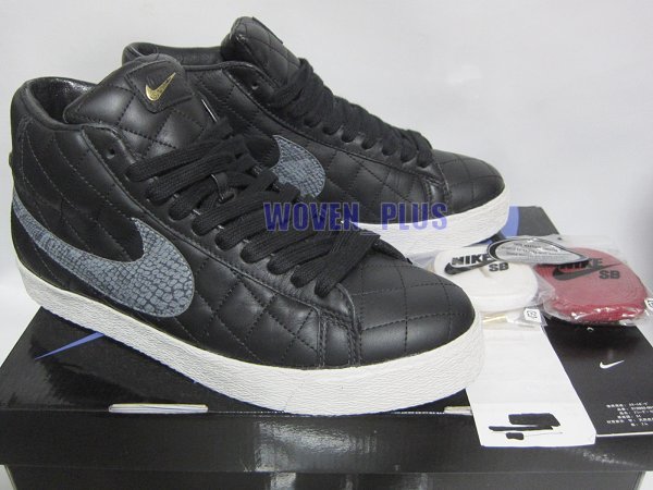 28.5cm NIKE BLAZER SB SUPREME 313962-001 BLACK/BLACK ブレーザー 