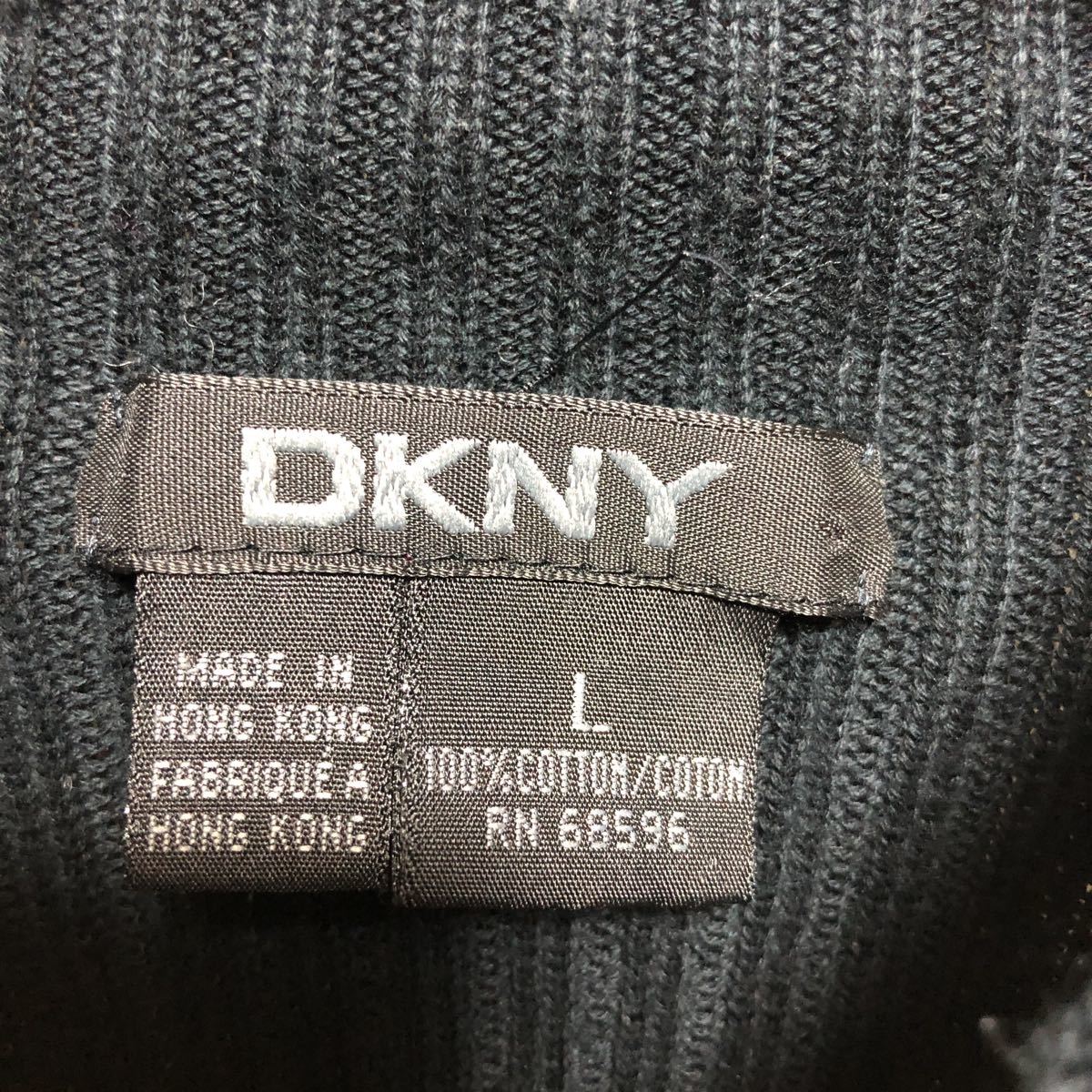 オールド DKNY ハイネック リブニット プルオーバー セーター コットン 