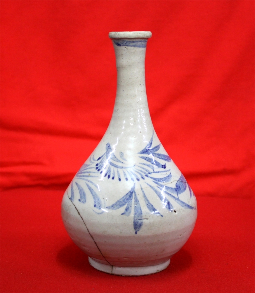 時代李朝徳利傷あり - 戸0520 ☆ 李朝時代☆徳利☆酒器☆魚絵☆朝鮮