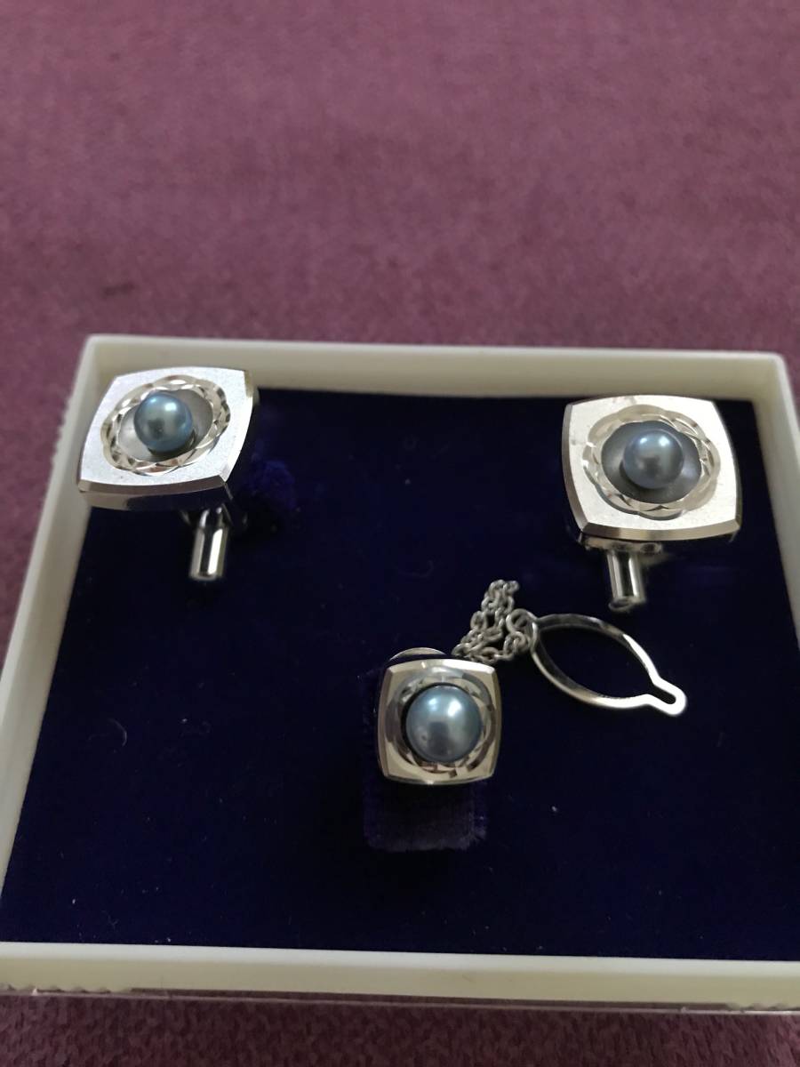 本真珠 ネクタイ カフス シルバー 93 Off