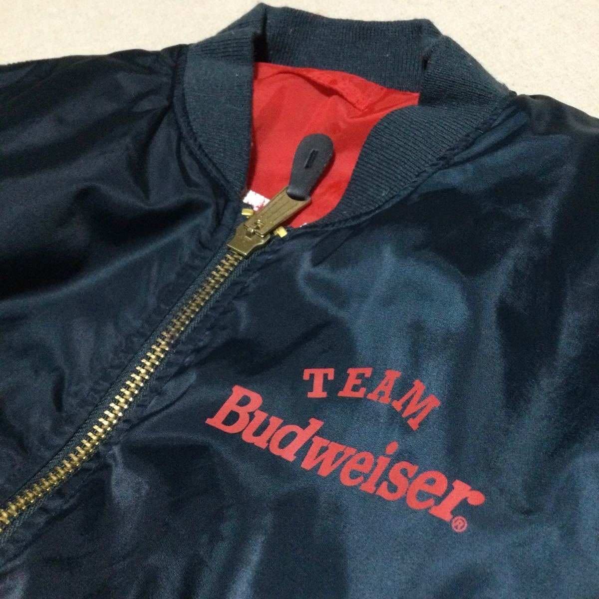 TEAM Budweiser MA-1 フライトジャケット リバーシブル バドワイザー(M 