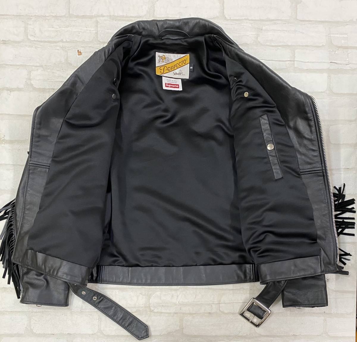 □美品 17AW シュプリーム ショット Supreme × Schott Chief Tassel 