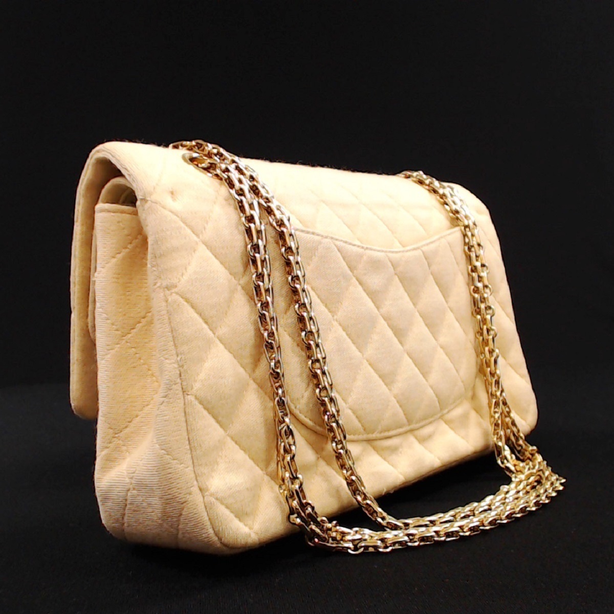 1円美品☆シャネル☆ジャージ素材 マトラッセ25cm Wフラップ 