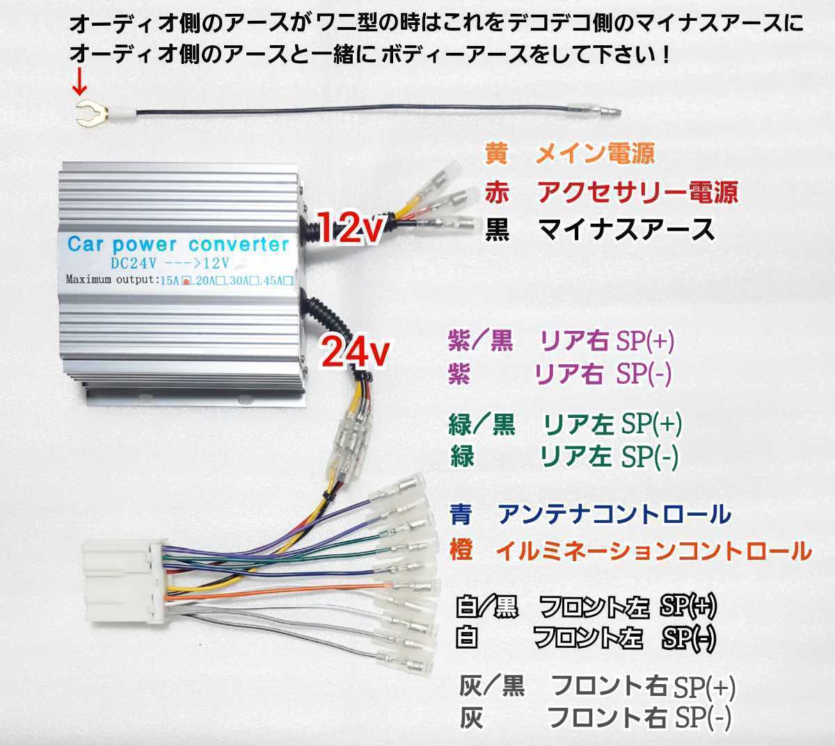 ☆18ピン15A☆24Vトラック専用！トラック用ナビ、オーディオ取り付け