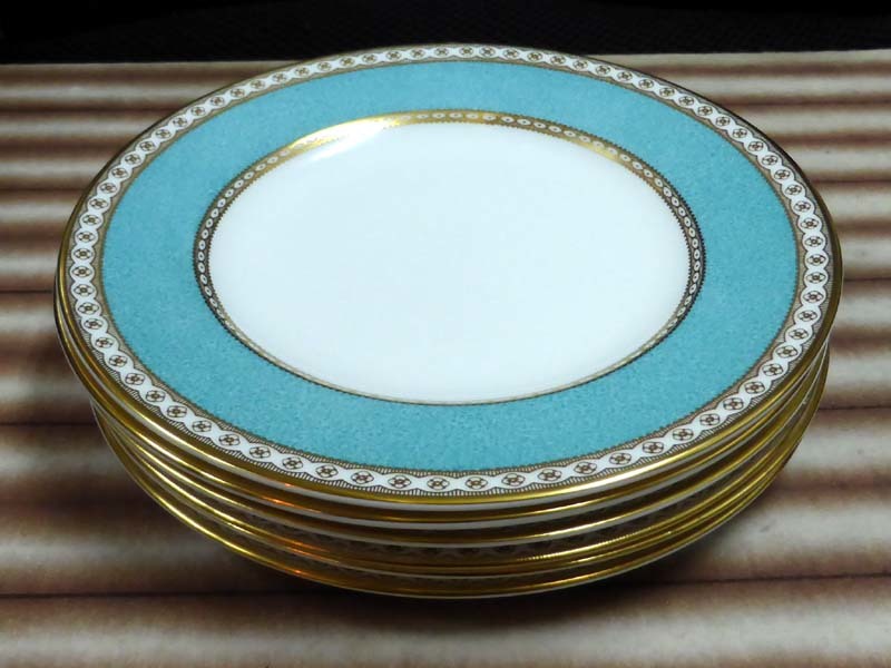 ウェッジウッド ユーランダー WEDGWOOD ULANDER カップ&amp;ソーサー スープカップ＆ソーサー WEDGWOOD ウェッジウッド ユーランダーパウダー ターコイズ ULANDER 中皿 デザートプレート W1503 直径17.8cm×高さ1.5cm 6枚 綺麗です