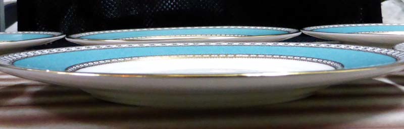 ウェッジウッド ユーランダー WEDGWOOD ULANDER カップ&amp;ソーサー スープカップ＆ソーサー WEDGWOOD ウェッジウッド ユーランダーパウダー ターコイズ ULANDER 中皿 デザートプレート W1503 直径17.8cm×高さ1.5cm 6枚 綺麗です