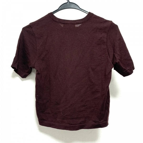 エトロ ETRO 半袖セーター サイズ40 M - ボルドー×ベージュ×マルチ レディース クルーネック トップス