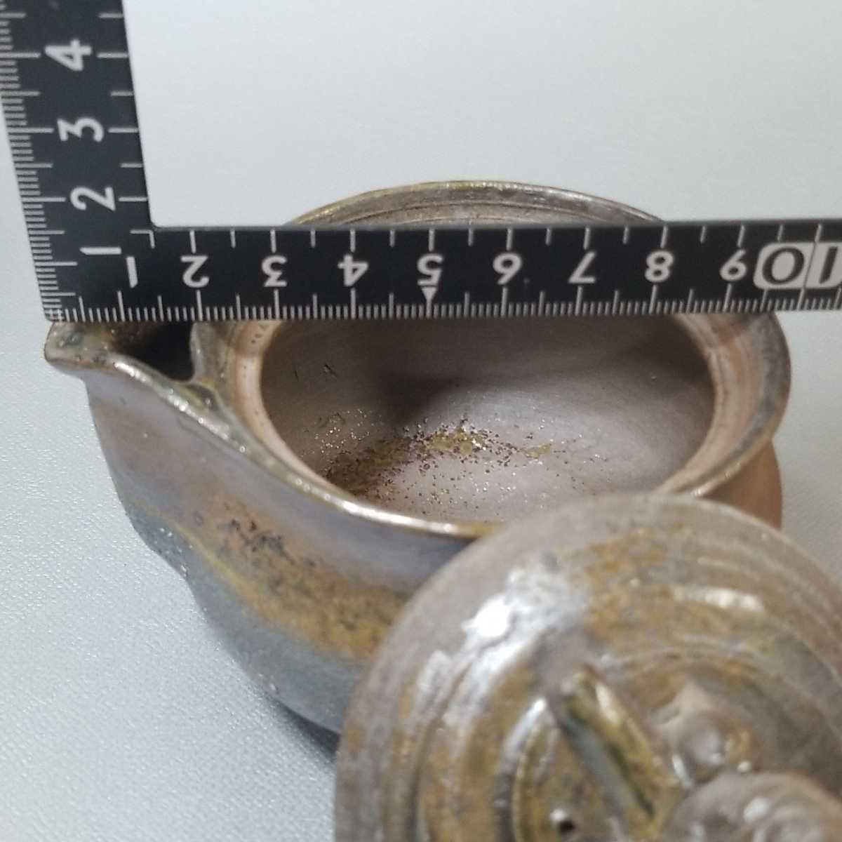 煎茶道具　備前焼　緒方一輝作　宝瓶　共布共箱　M　R7490 煎茶道具 宝瓶 備前焼 緒方一輝作 共布共箱 M R7490 公式通販 須