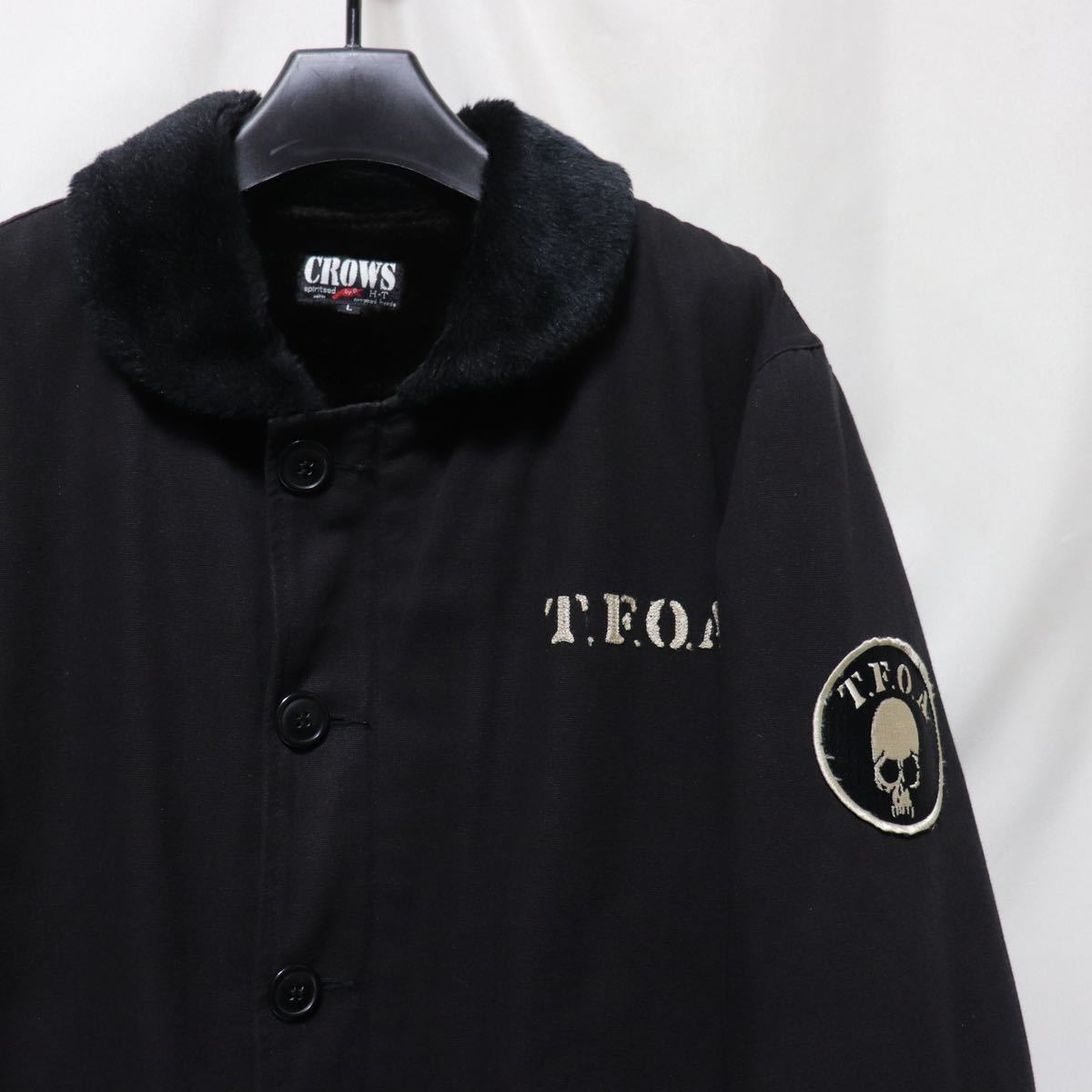 希少【cropped heads × crows】tfoa スカル/n-1 ボア デッキジャケット 