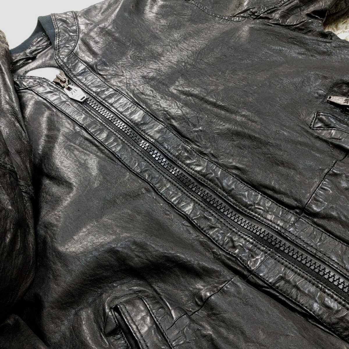 美品】ディーゼル DIESEL シングルライダース レザー ジャケット