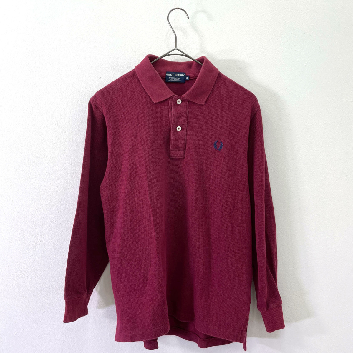 FRED PERRY フレッドペリー◇コットン 長袖 ポロシャツ 鹿の子/ロゴ 