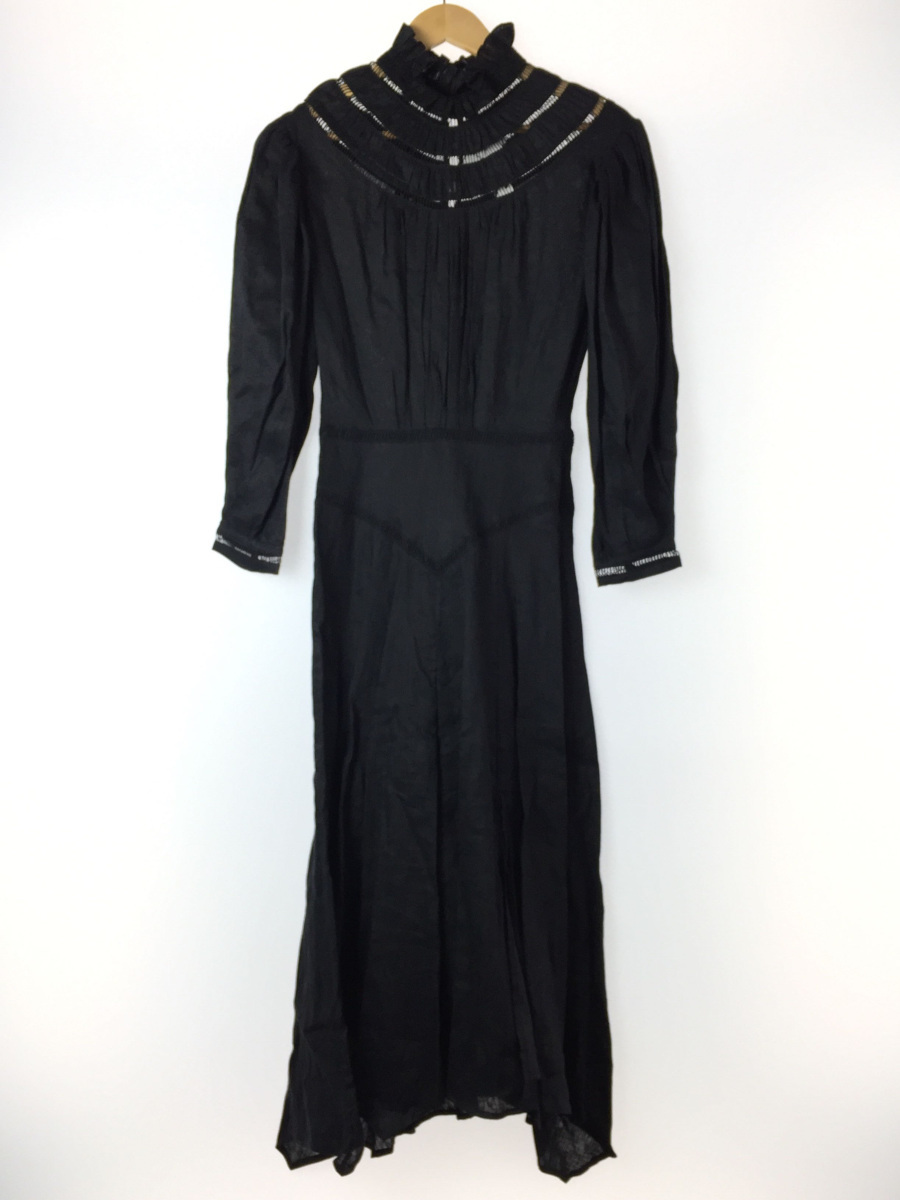 ISABEL MARANT ETOILE◆Albane Handkerchief Hem Linen Dress/34/BLK/ロングワンピース Marant | MARANT リネンワンピース ALBANE Garmentory