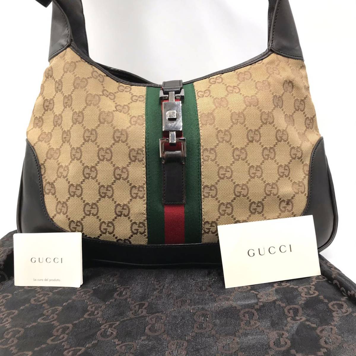 1円～ 最高級 美品 稀品 GUCCI グッチ シェリーライン ジャッキー GG柄 