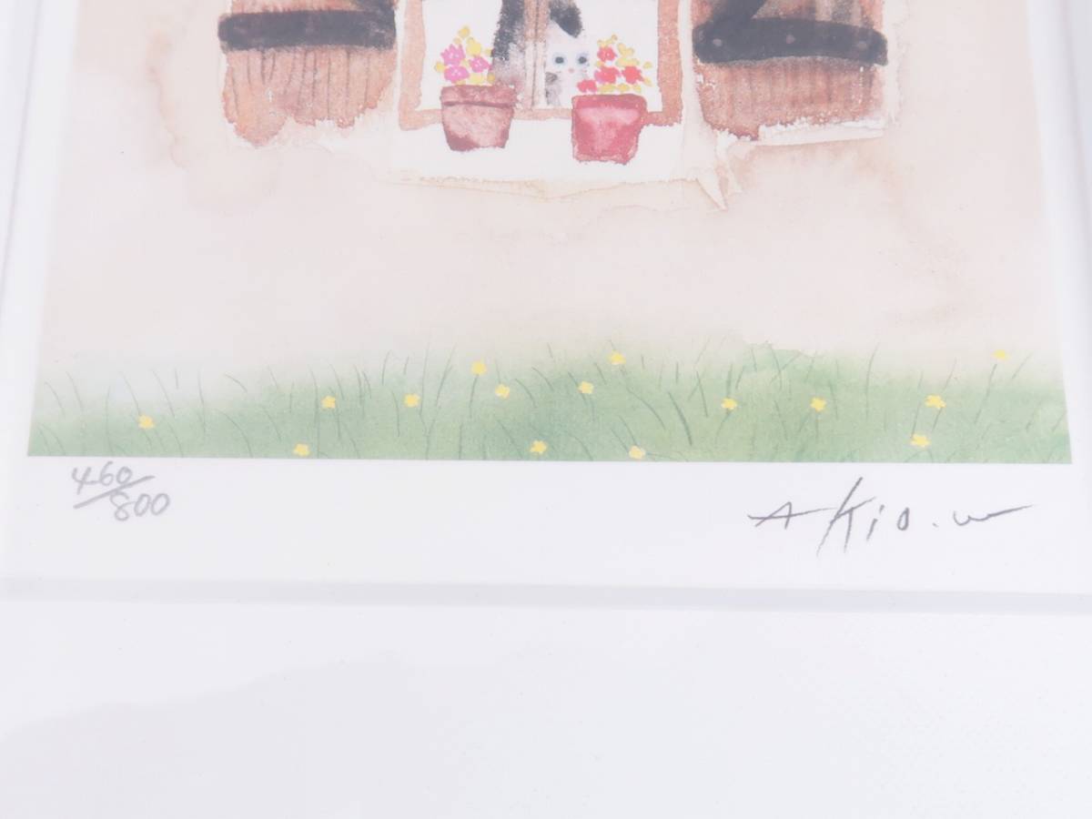 渡辺あきお 額装 希少！渡辺あきおさんの版画『思いの一瞬