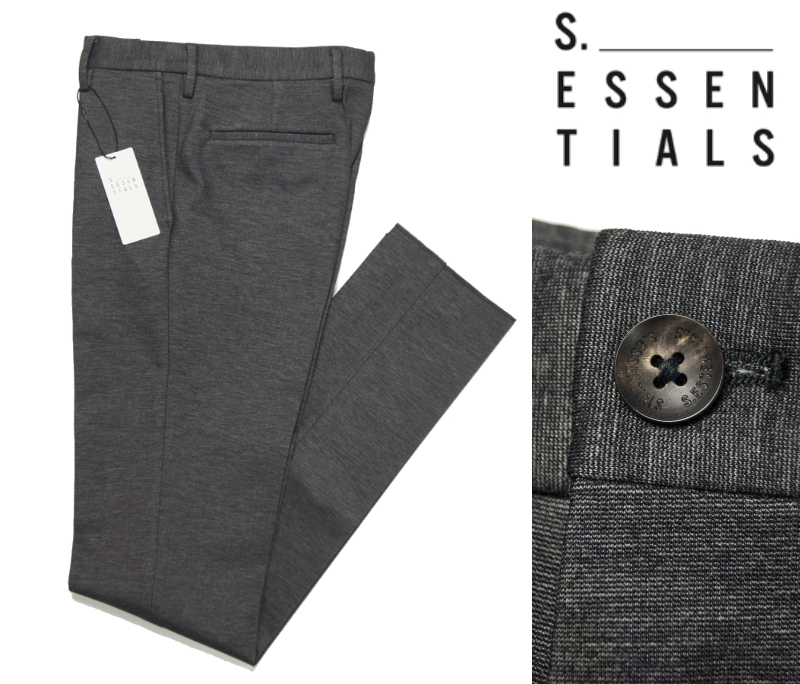 【新品・秋冬】定1.9万 サンヨーエッセンシャルズ S.ESSENTIALS《オン・オフ兼用》ジャージ ストレッチ スラックス パンツ 灰 44 日本製