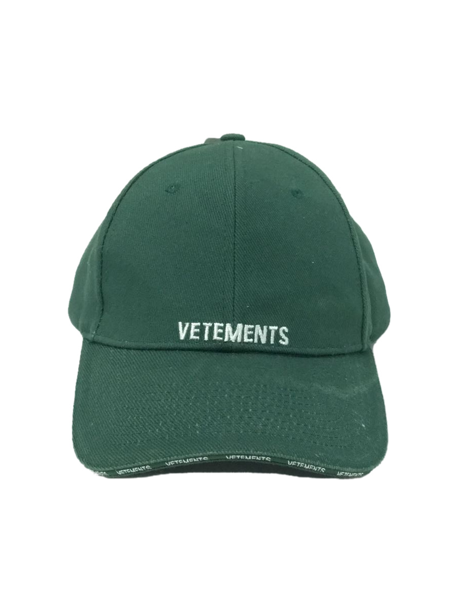 VETEMENTS◆18SS/Logo 6-Panel Cap/キャップ/-/コットン/グリーン Logo Vetements VETEMENTS Limited Edition Park
