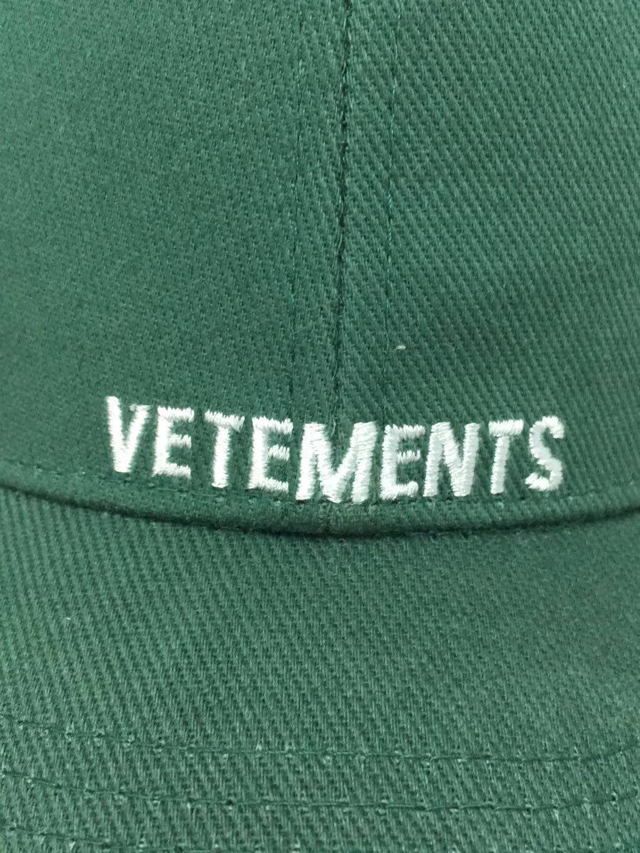 VETEMENTS◆18SS/Logo 6-Panel Cap/キャップ/-/コットン/グリーン Logo Vetements VETEMENTS Limited Edition Park