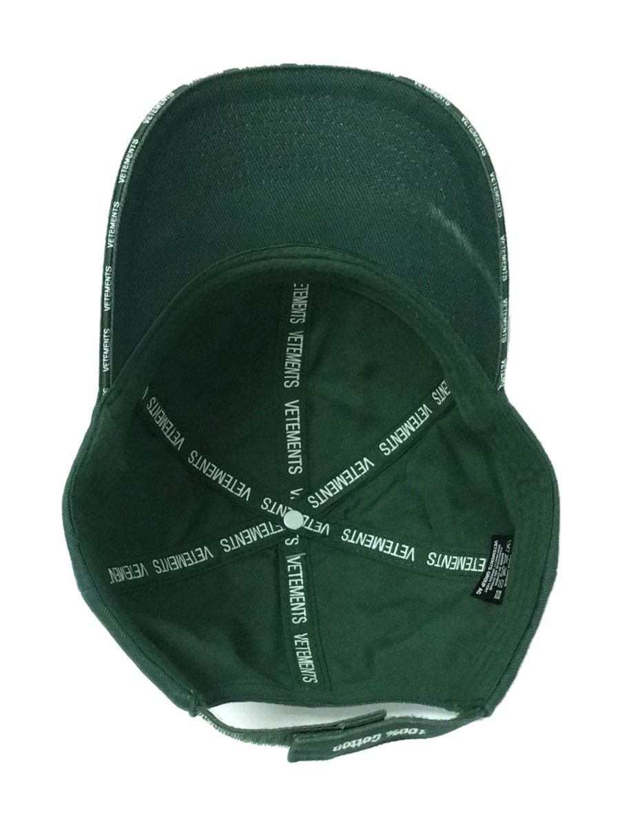 VETEMENTS◆18SS/Logo 6-Panel Cap/キャップ/-/コットン/グリーン Logo Vetements VETEMENTS Limited Edition Park