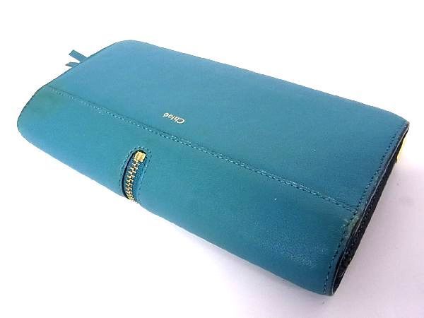 1円 □美品□ Chloe クロエ ゴースト レザー 二つ折り 長財布 
