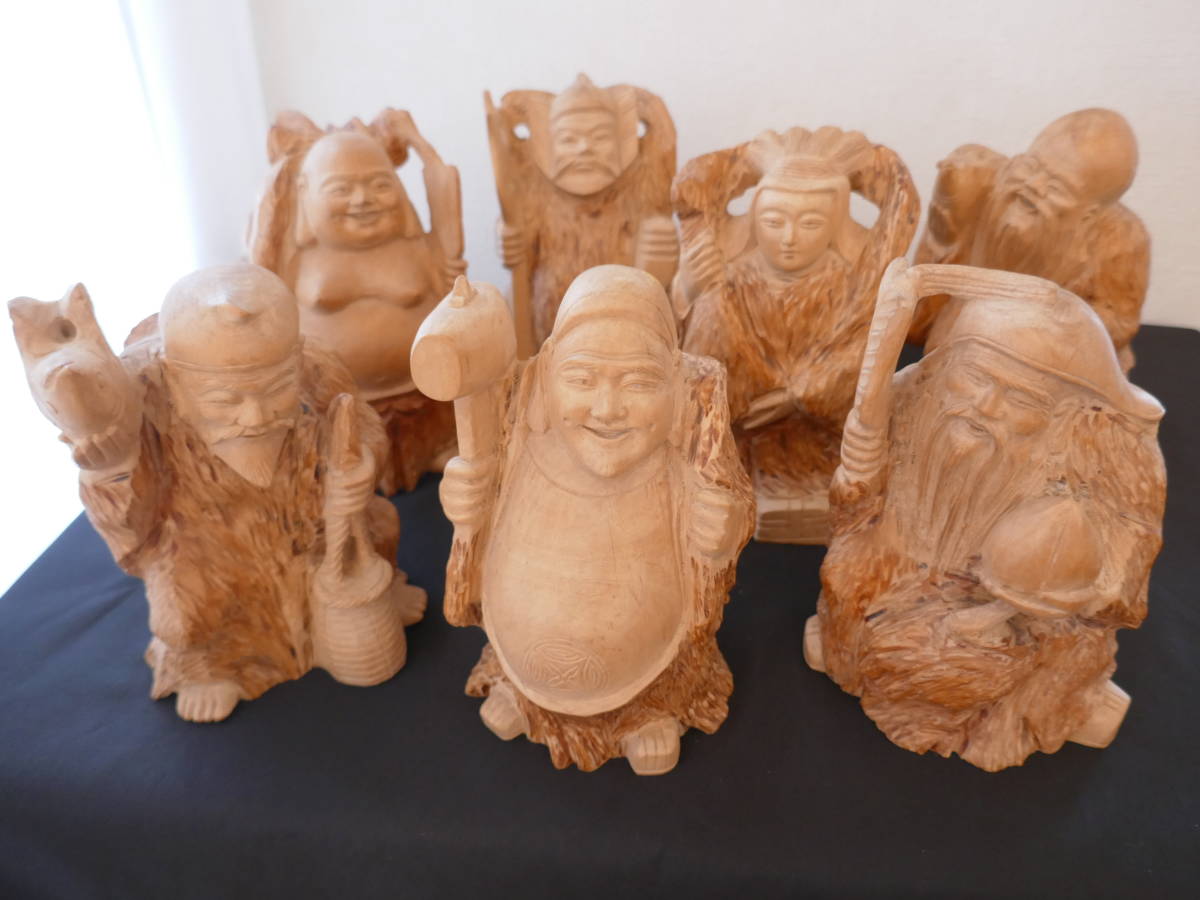 お値下げ】木彫り七福神 木彫置物「七福神」 | 木彫り彫刻制作 越前 