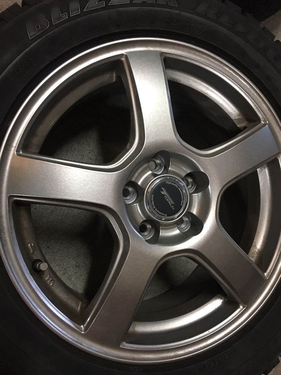 ★TOP　RUN　トップラン　6.5J+46　PCD100　プリウス　レガシィ　ウィッシュ　ブリザック　REVO　GZ　２０５　５５　１６ トップラン TOPRUN BRIDGESTONE 15in 美 r5（タイヤ・ホイール｜車用品）：車用品
