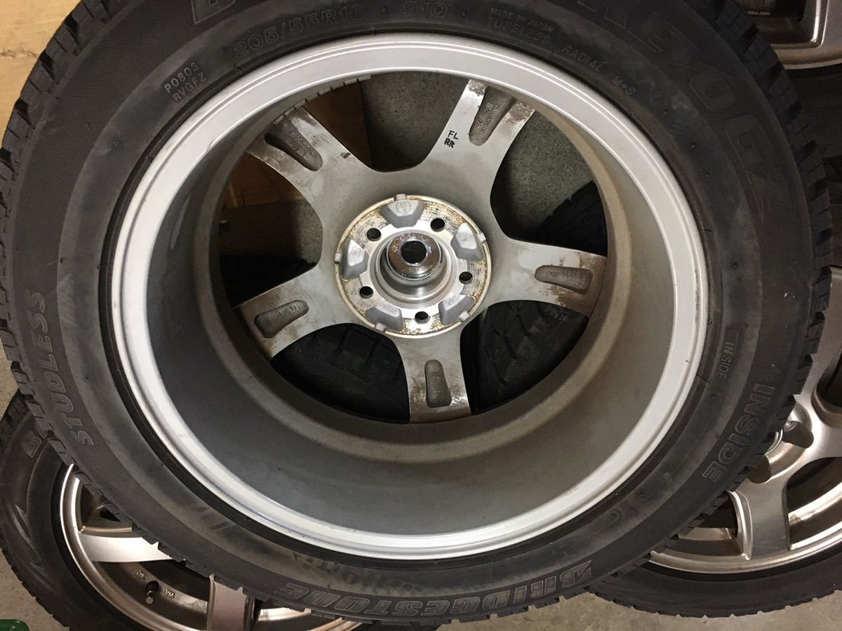 ★TOP　RUN　トップラン　6.5J+46　PCD100　プリウス　レガシィ　ウィッシュ　ブリザック　REVO　GZ　２０５　５５　１６ トップラン TOPRUN BRIDGESTONE 15in 美 r5（タイヤ・ホイール｜車用品）：車用品