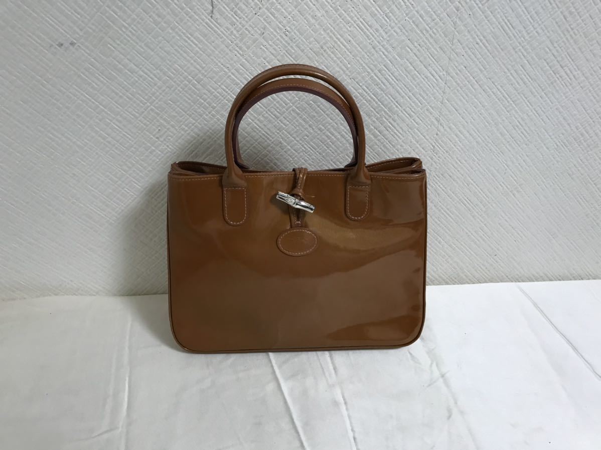 ロンシャン LONGCHAMP - エナメルバッグ ブラック 本物ロンシャン 