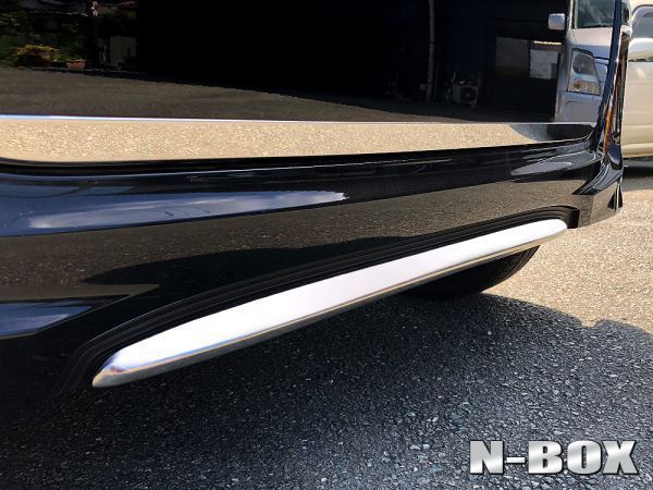 NBOX N-BOXカスタム 前期 JF3 JF4 リアリップ スカート リアバンパーガーニッシュ 1P シルバー ステンレス製 前期 JF4 N-BOXカスタム リアアンダースポイラー JF3&frasl;4 クロパール